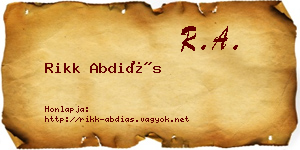 Rikk Abdiás névjegykártya